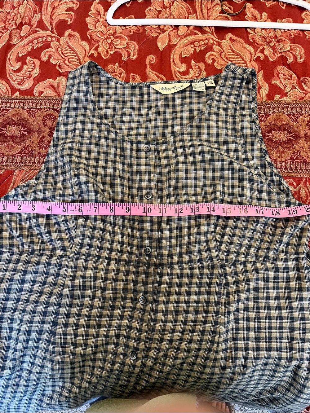Eddie Bauer Checkered Maxi Penifore in Green and light Green! - Picture 5 of 8